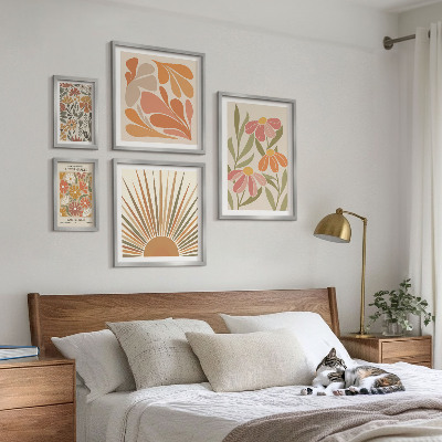 Wanddecoratie compositie Geometrische bloemen in boho-stijl