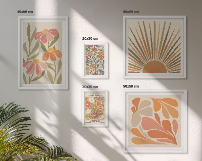 Wanddecoratie compositie Geometrische bloemen in boho-stijl