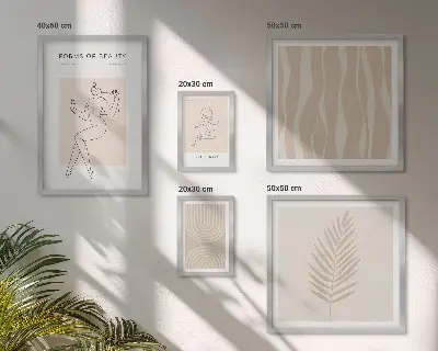 Set van moderne schilderijen met prachtige minimalistische motieven