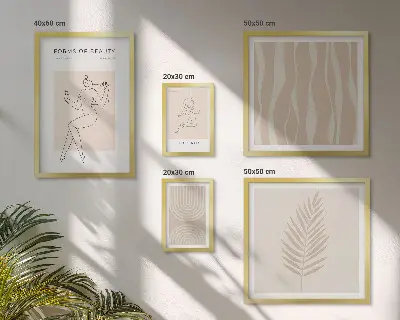 Set van moderne schilderijen met prachtige minimalistische motieven
