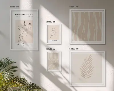 Set van moderne schilderijen met prachtige minimalistische motieven
