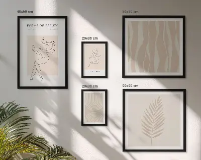 Set van moderne schilderijen met prachtige minimalistische motieven