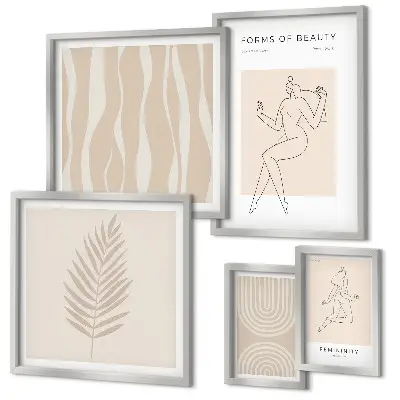 Set van moderne schilderijen met prachtige minimalistische motieven
