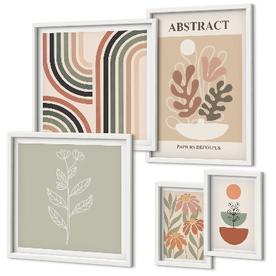 Moderne schilderijen set Stijlvolle plantabstracties