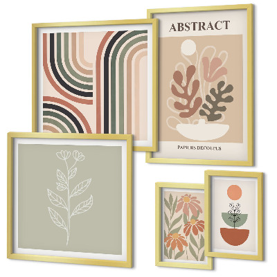 Moderne schilderijen set Stijlvolle plantabstracties