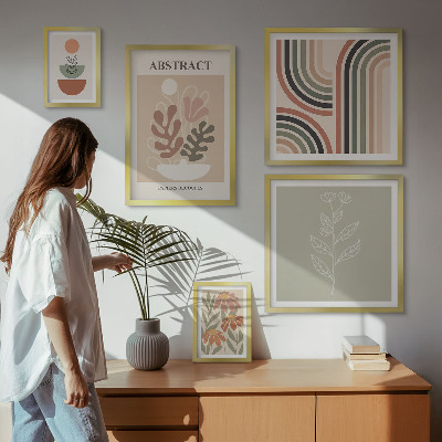 Moderne schilderijen set Stijlvolle plantabstracties