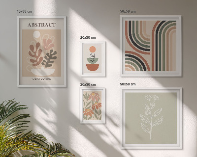 Moderne schilderijen set Stijlvolle plantabstracties
