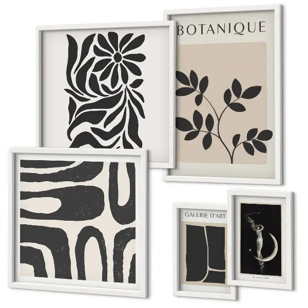 Gallery wall met moderne plantmotieven
