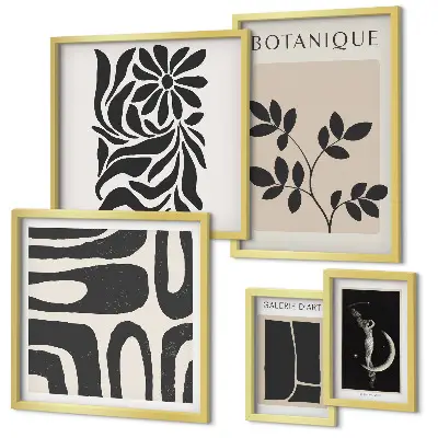 Gallery wall met moderne plantmotieven