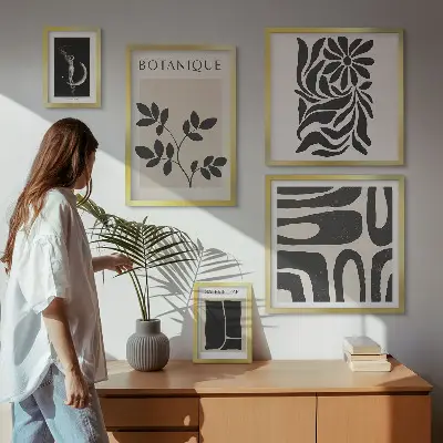 Gallery wall met moderne plantmotieven