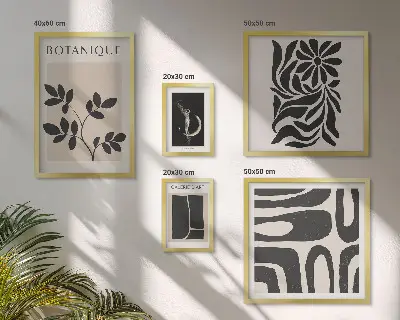Gallery wall met moderne plantmotieven