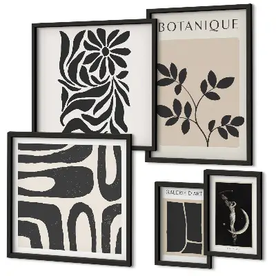 Gallery wall met moderne plantmotieven