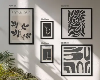 Gallery wall met moderne plantmotieven