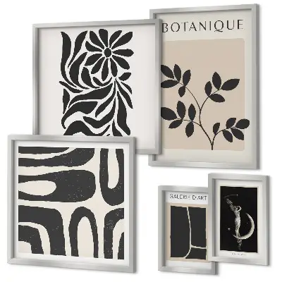 Gallery wall met moderne plantmotieven
