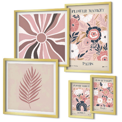 Wanddecoratie compositie Bloemenmarkten in boho-stijl