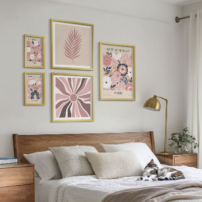 Wanddecoratie compositie Bloemenmarkten in boho-stijl