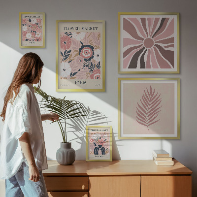 Wanddecoratie compositie Bloemenmarkten in boho-stijl