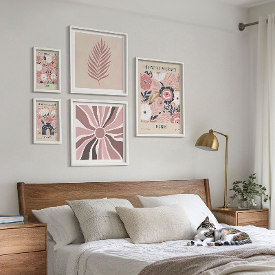Wanddecoratie compositie Bloemenmarkten in boho-stijl