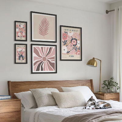 Wanddecoratie compositie Bloemenmarkten in boho-stijl