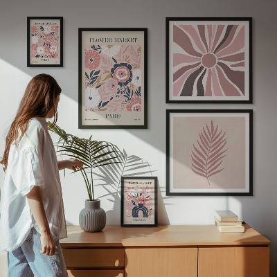 Wanddecoratie compositie Bloemenmarkten in boho-stijl