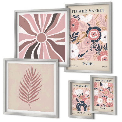 Wanddecoratie compositie Bloemenmarkten in boho-stijl