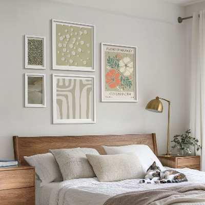 Moderne schilderijen set Plantenmotieven boho-patronen