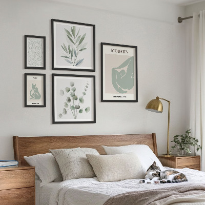 Gallery wall Stijlvolle planten en abstracte afbeeldingen