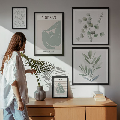 Gallery wall Stijlvolle planten en abstracte afbeeldingen
