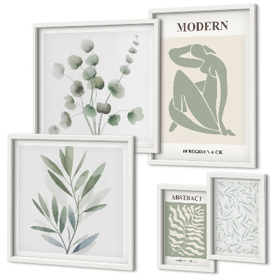 Wanddecoratie compositie Stijlvolle decoratieve motieven met planten