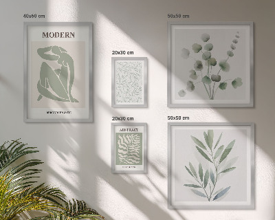 Wanddecoratie compositie Stijlvolle decoratieve motieven met planten