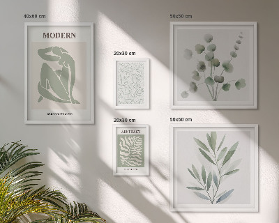 Wanddecoratie compositie Stijlvolle decoratieve motieven met planten