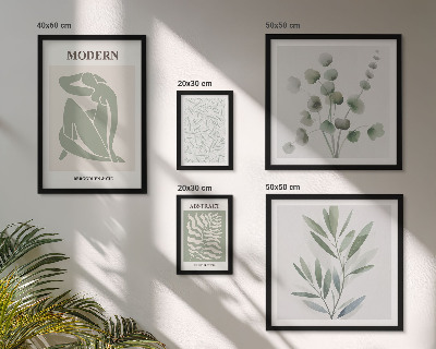 Wanddecoratie compositie Stijlvolle decoratieve motieven met planten