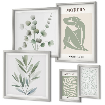 Wanddecoratie compositie Stijlvolle decoratieve motieven met planten