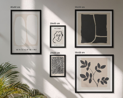 Moderne schilderijen set Stijlvolle grafische minimalistische lijnen