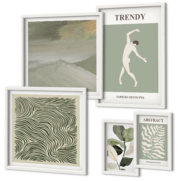 Gallery wall Stijlvolle abstracte planten
