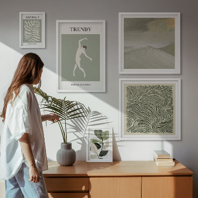 Gallery wall Stijlvolle abstracte planten