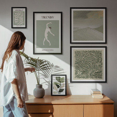 Gallery wall Stijlvolle abstracte planten
