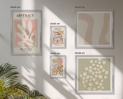 Wanddecoratie compositie Stijlvol interieur met abstracte bloemen