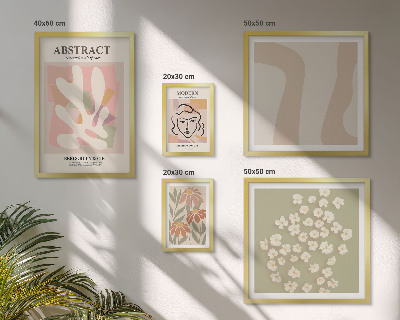 Wanddecoratie compositie Stijlvol interieur met abstracte bloemen