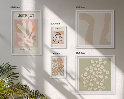 Wanddecoratie compositie Stijlvol interieur met abstracte bloemen