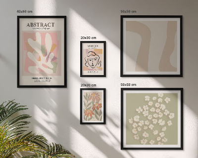 Wanddecoratie compositie Stijlvol interieur met abstracte bloemen