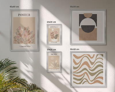 Wanddecoratie compositie Stijlvolle plantabstracties