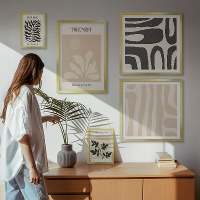 Gallery wall Stijlvolle decoratieve motieven met planten