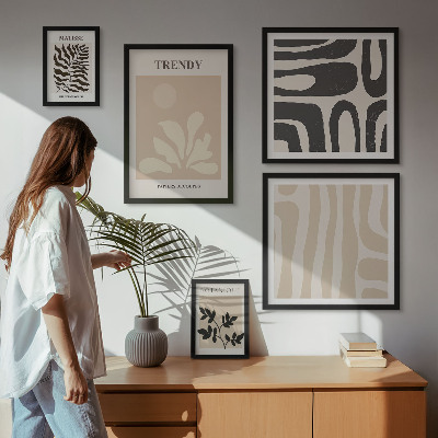 Gallery wall Stijlvolle decoratieve motieven met planten