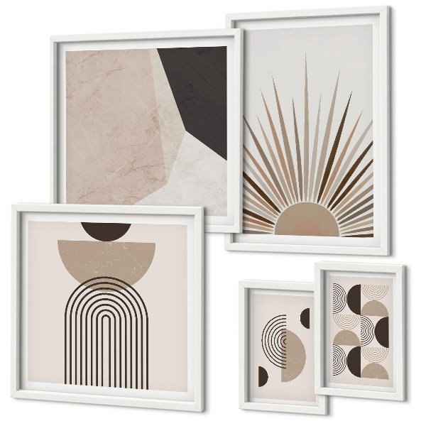 Wanddecoratie compositie Abstracte geometrische vormen