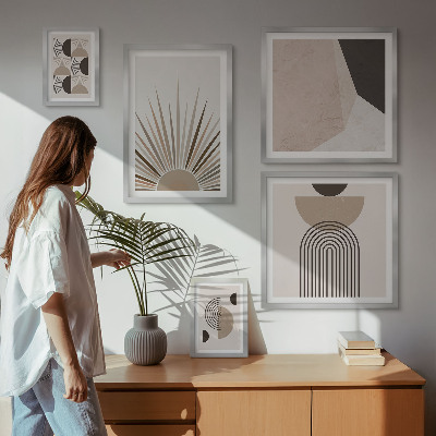 Wanddecoratie compositie Abstracte geometrische vormen