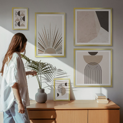 Wanddecoratie compositie Abstracte geometrische vormen