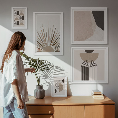 Wanddecoratie compositie Abstracte geometrische vormen