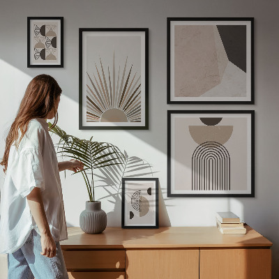 Wanddecoratie compositie Abstracte geometrische vormen