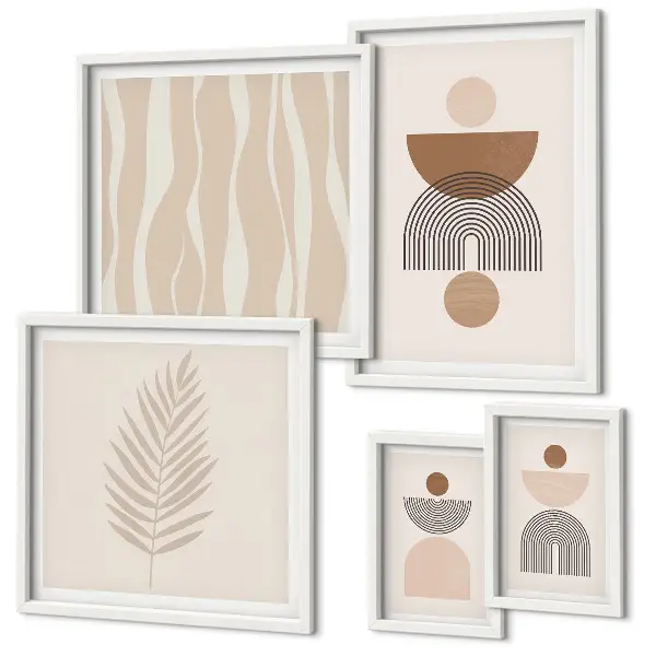 Moderne schilderijen set met abstracte vormen van de natuur